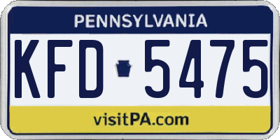 PA license plate KFD5475