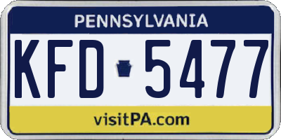 PA license plate KFD5477