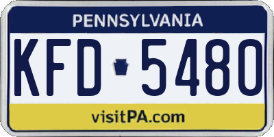 PA license plate KFD5480