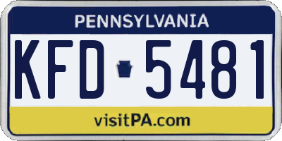 PA license plate KFD5481