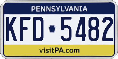 PA license plate KFD5482