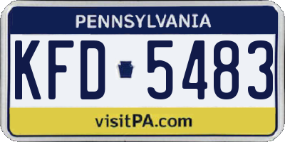 PA license plate KFD5483