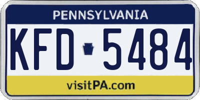 PA license plate KFD5484