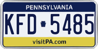 PA license plate KFD5485