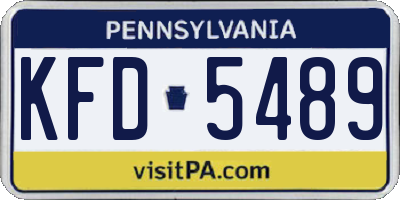 PA license plate KFD5489