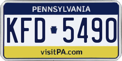 PA license plate KFD5490