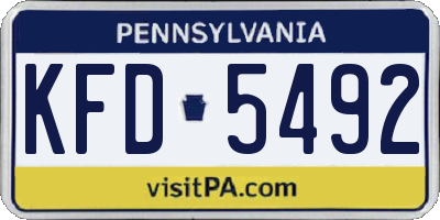 PA license plate KFD5492