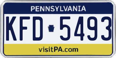 PA license plate KFD5493