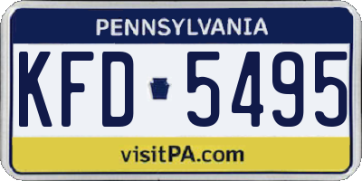 PA license plate KFD5495