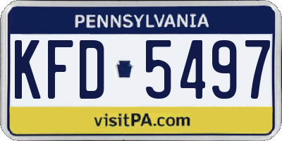 PA license plate KFD5497