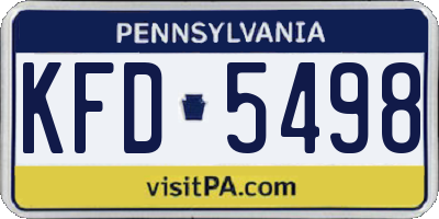 PA license plate KFD5498