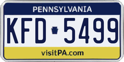 PA license plate KFD5499