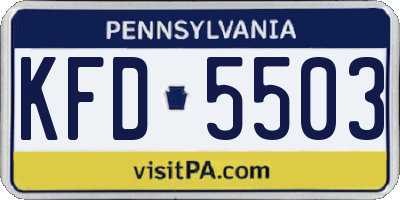 PA license plate KFD5503