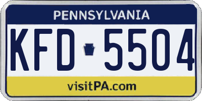 PA license plate KFD5504
