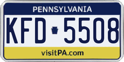 PA license plate KFD5508