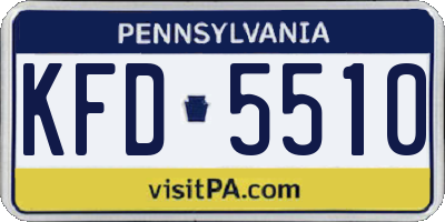 PA license plate KFD5510