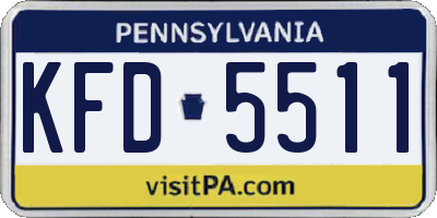 PA license plate KFD5511