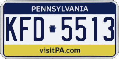 PA license plate KFD5513