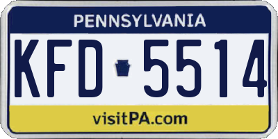 PA license plate KFD5514
