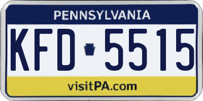 PA license plate KFD5515