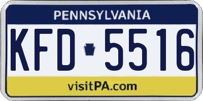 PA license plate KFD5516