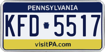 PA license plate KFD5517