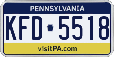 PA license plate KFD5518
