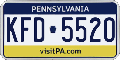 PA license plate KFD5520