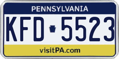 PA license plate KFD5523