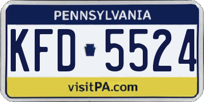 PA license plate KFD5524