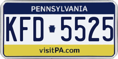 PA license plate KFD5525