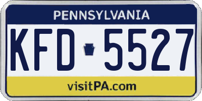 PA license plate KFD5527