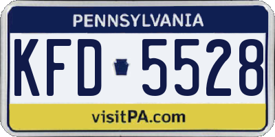 PA license plate KFD5528