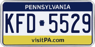 PA license plate KFD5529