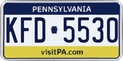 PA license plate KFD5530