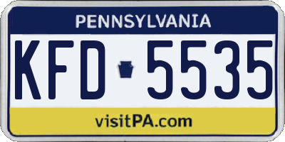 PA license plate KFD5535
