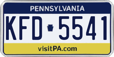 PA license plate KFD5541