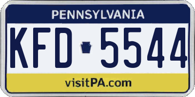PA license plate KFD5544