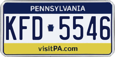 PA license plate KFD5546