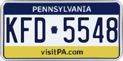 PA license plate KFD5548
