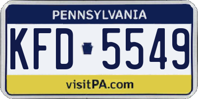PA license plate KFD5549