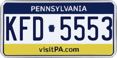 PA license plate KFD5553