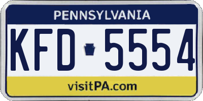 PA license plate KFD5554