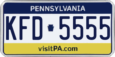 PA license plate KFD5555