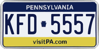 PA license plate KFD5557