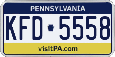 PA license plate KFD5558