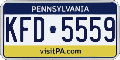 PA license plate KFD5559