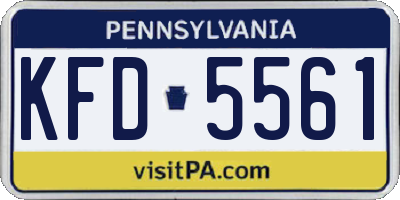 PA license plate KFD5561