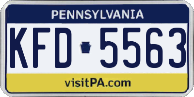 PA license plate KFD5563