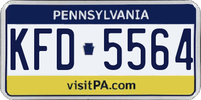 PA license plate KFD5564